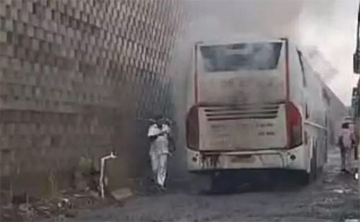 KSRTC bus fire- Uppinangady